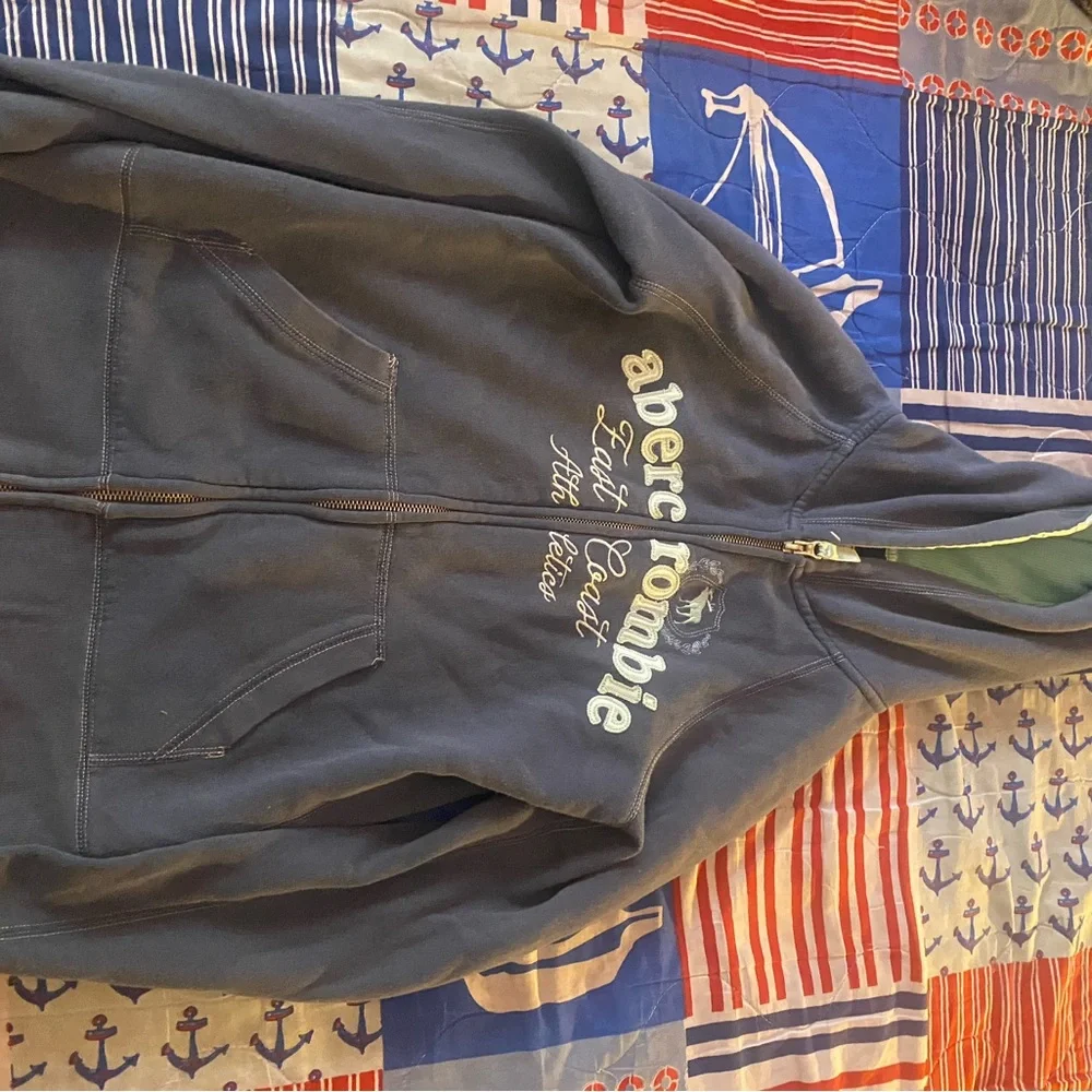 Abercrombie & Fitch Navy Blue Hoodie Jacket - Picture 2 of 4